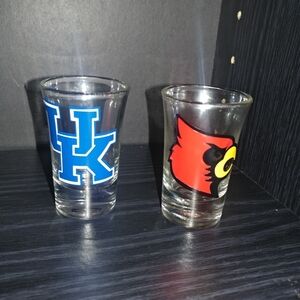 University Logo Shot Glass Set - Blue and Red